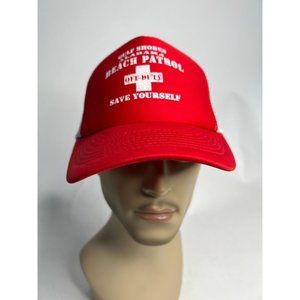 Gulf Shores Beach Patrol Trucker Cap  OS Adjustable Red,White   Polyester